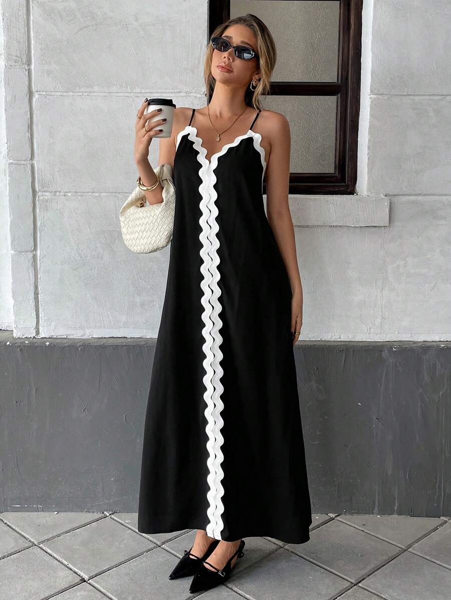 SOERA Valentina Contrast Maxi Dress - Dress - SOERA-201091-NEG-XS-77251 XS