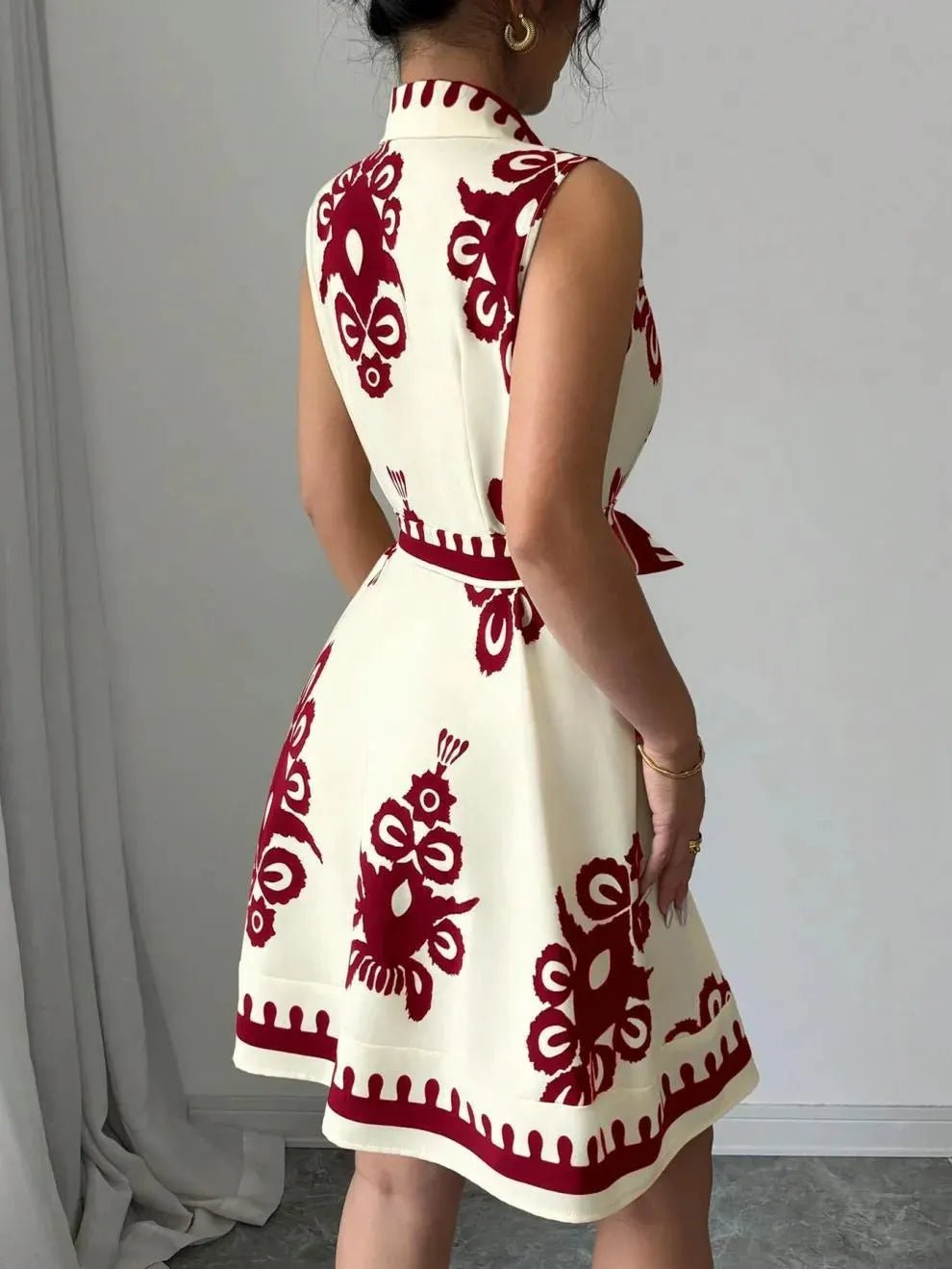 SOERA Bianca Butterfly Print Tie-Waist Midi Dress - Dresses -  Black S