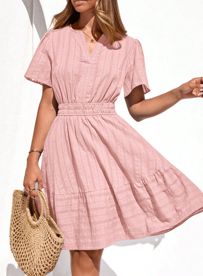SOERA Bianca Ruffled V-Neck Cocktail Dress - Dresses - SOERA-523459-DEF-S-92003 S