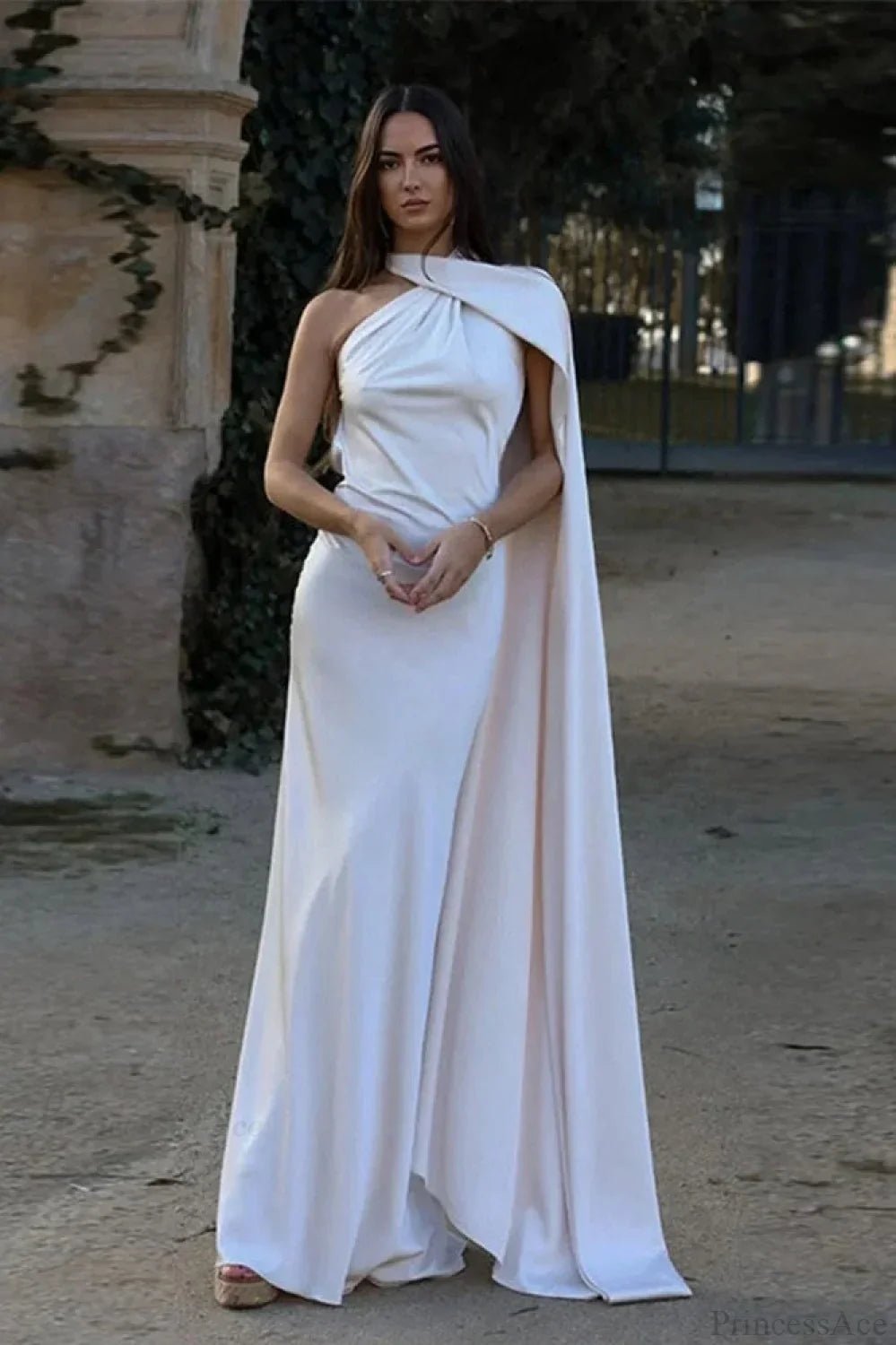 SOERA Celeste Elegant Satin Halter Dress - Dresses -  White S