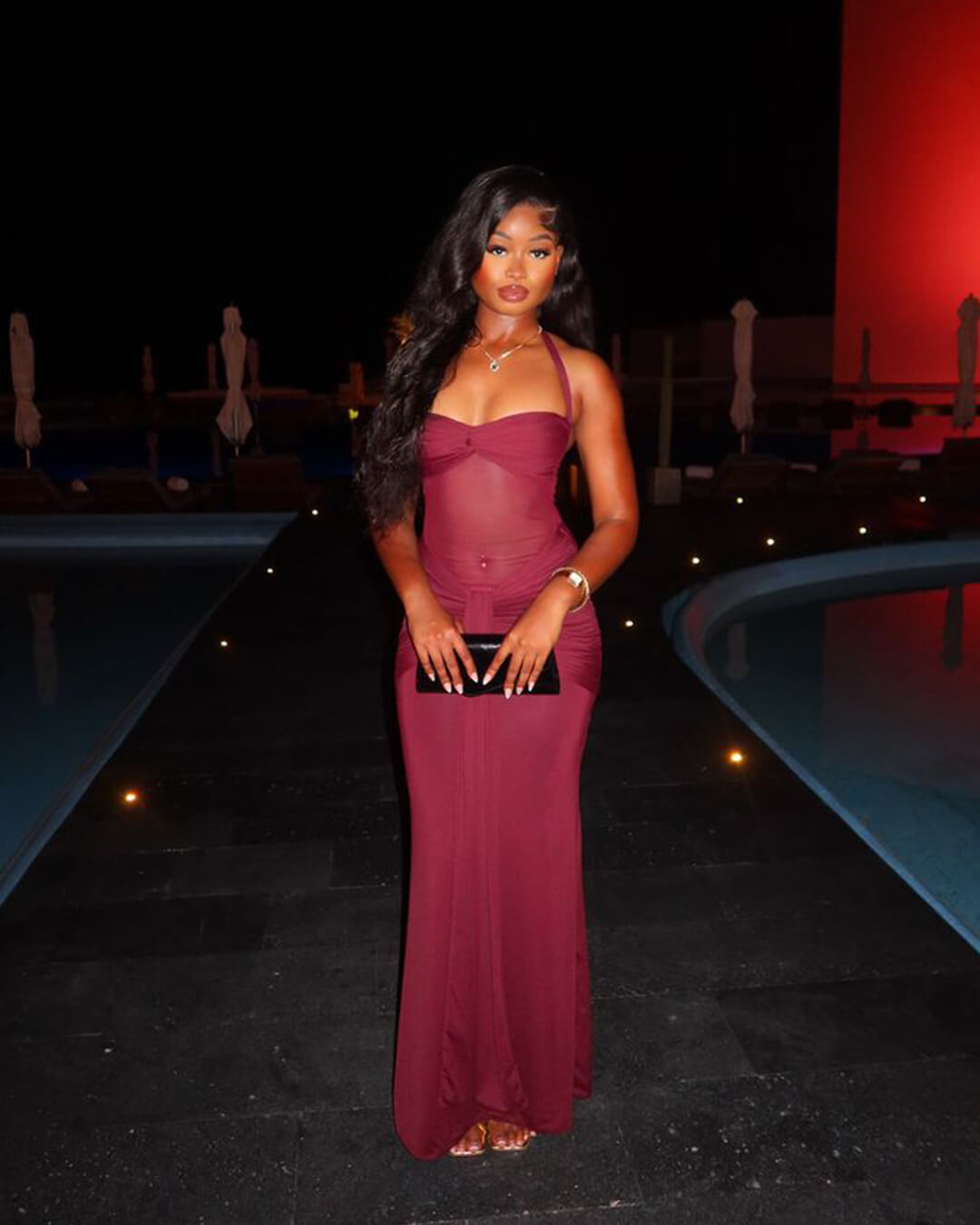 SOERA Fenella Backless Maxi Dress - Dresses - 1005009463486142-;KG1764877297677247225 Burgundy S