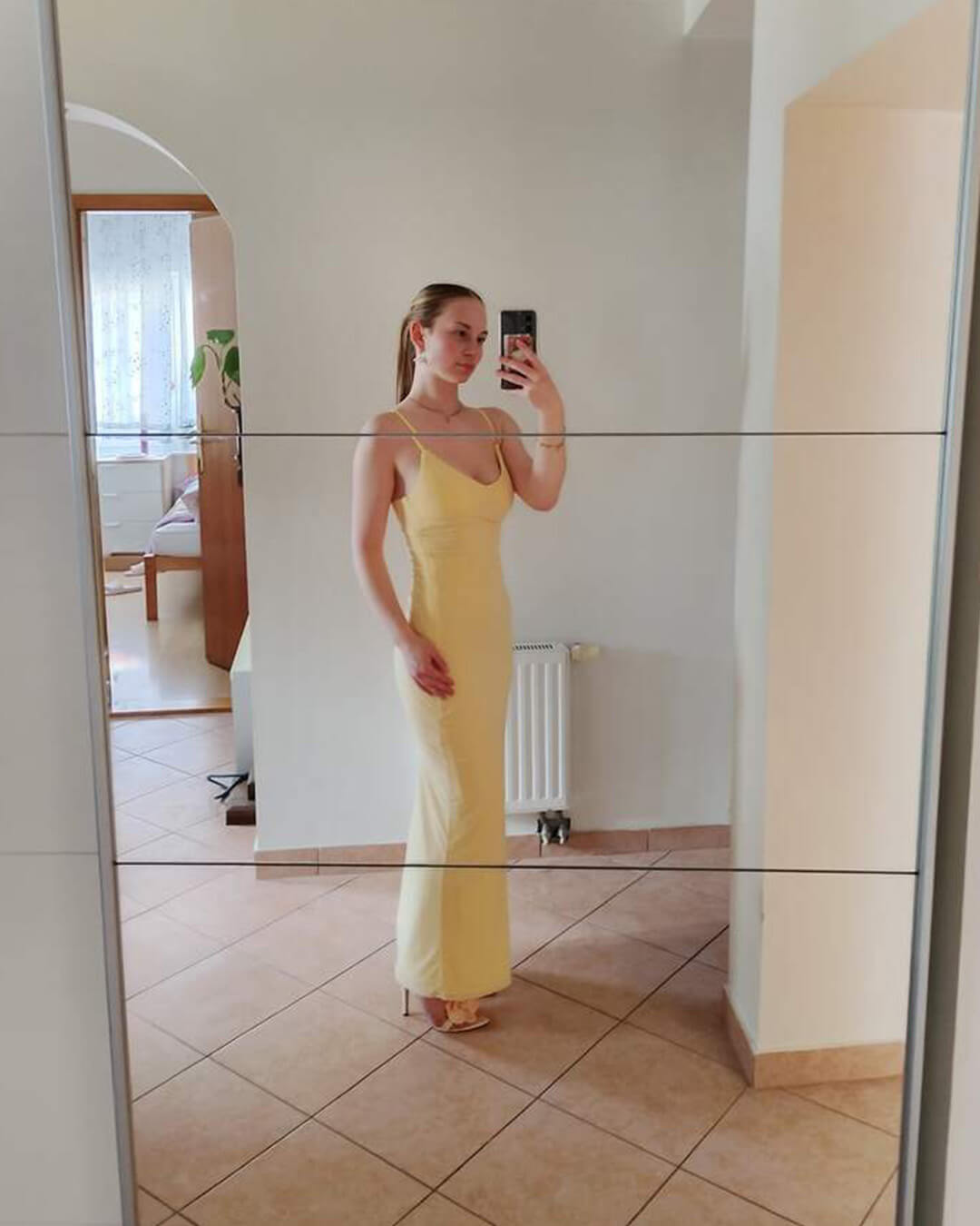 SOERA Janet V Neck Strap Maxi Dress - Dresses - 1005009046766312-;Uh1771345061563422424 Yellow XS