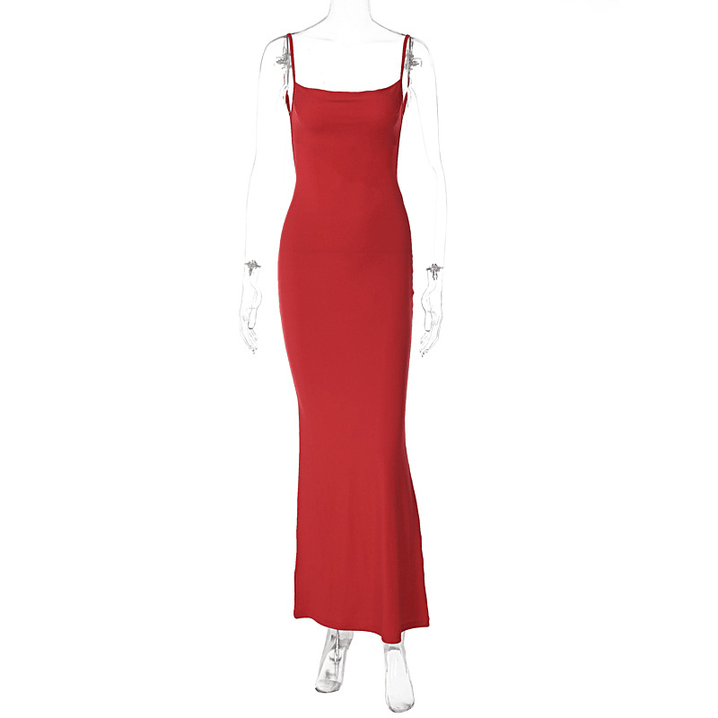 SOERA Janet V Neck Strap Maxi Dress - Dresses -  Gray XS
