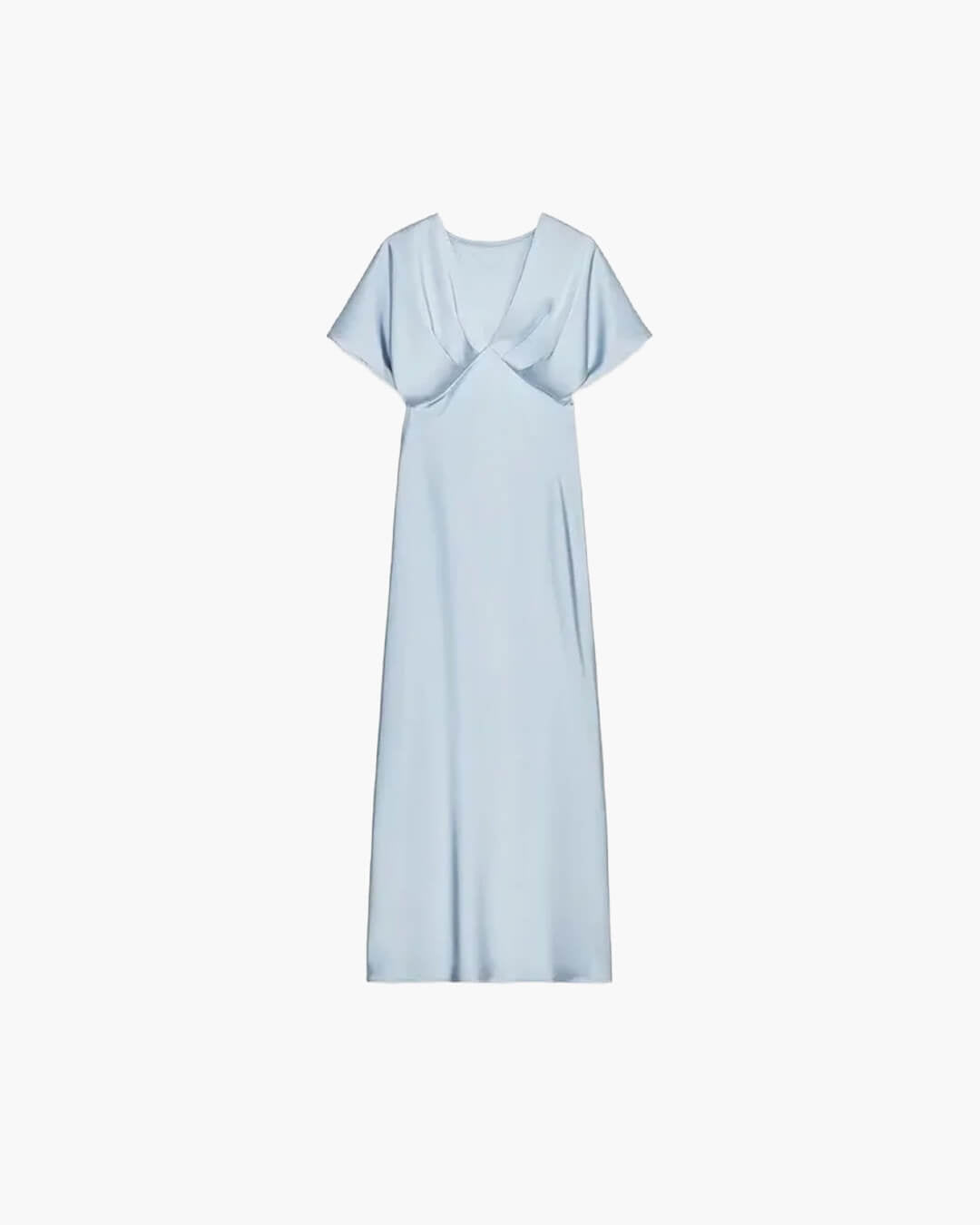 SOERA Janna V Neck Satin Midi Dress - Dresses - 1005009335625629-;WA1771345061658285554 Blue L