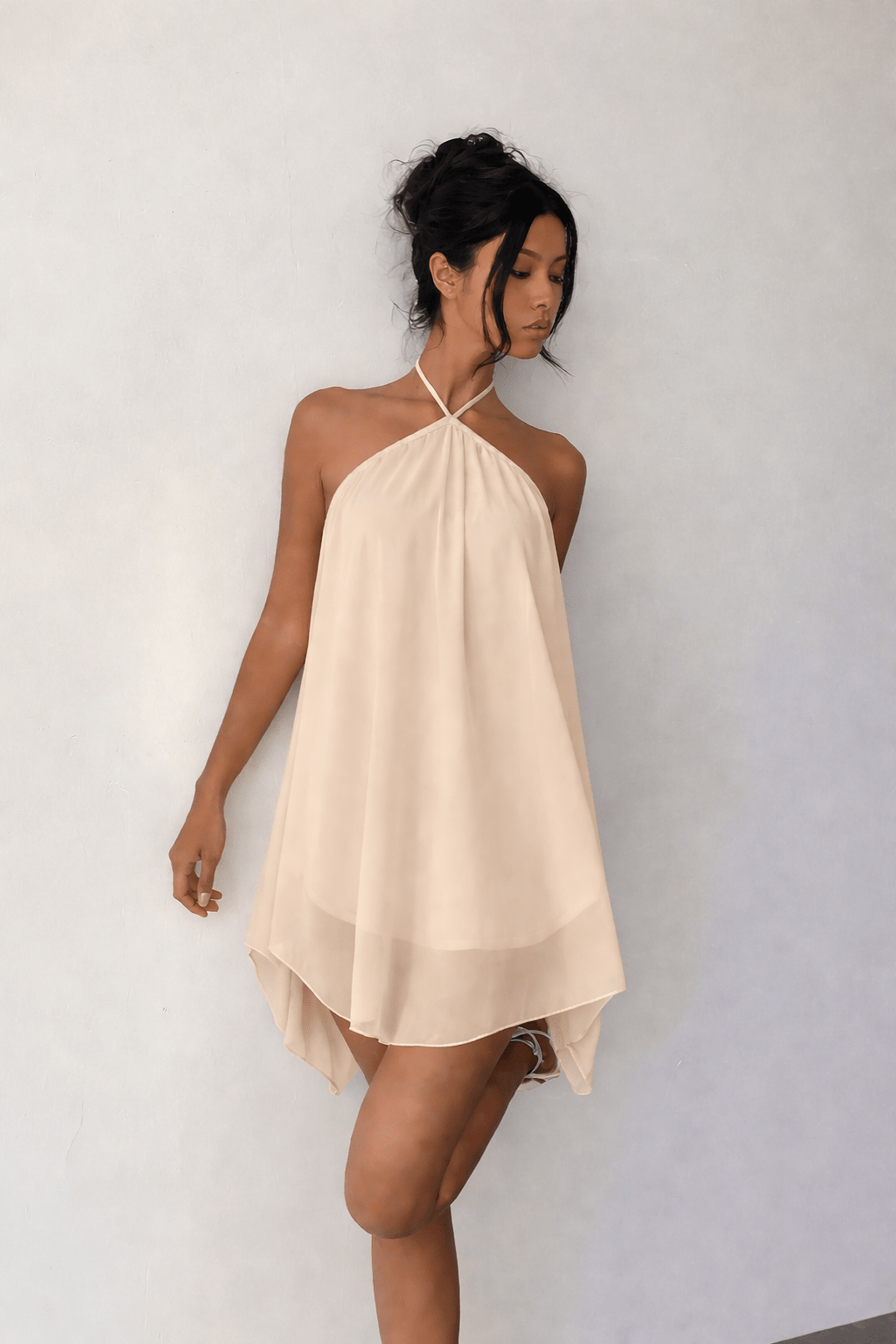 SOERA Kassidy Halter Mini Dress - Dresses - 1005009667653314-;TI1771494649049392207 Light Beige S