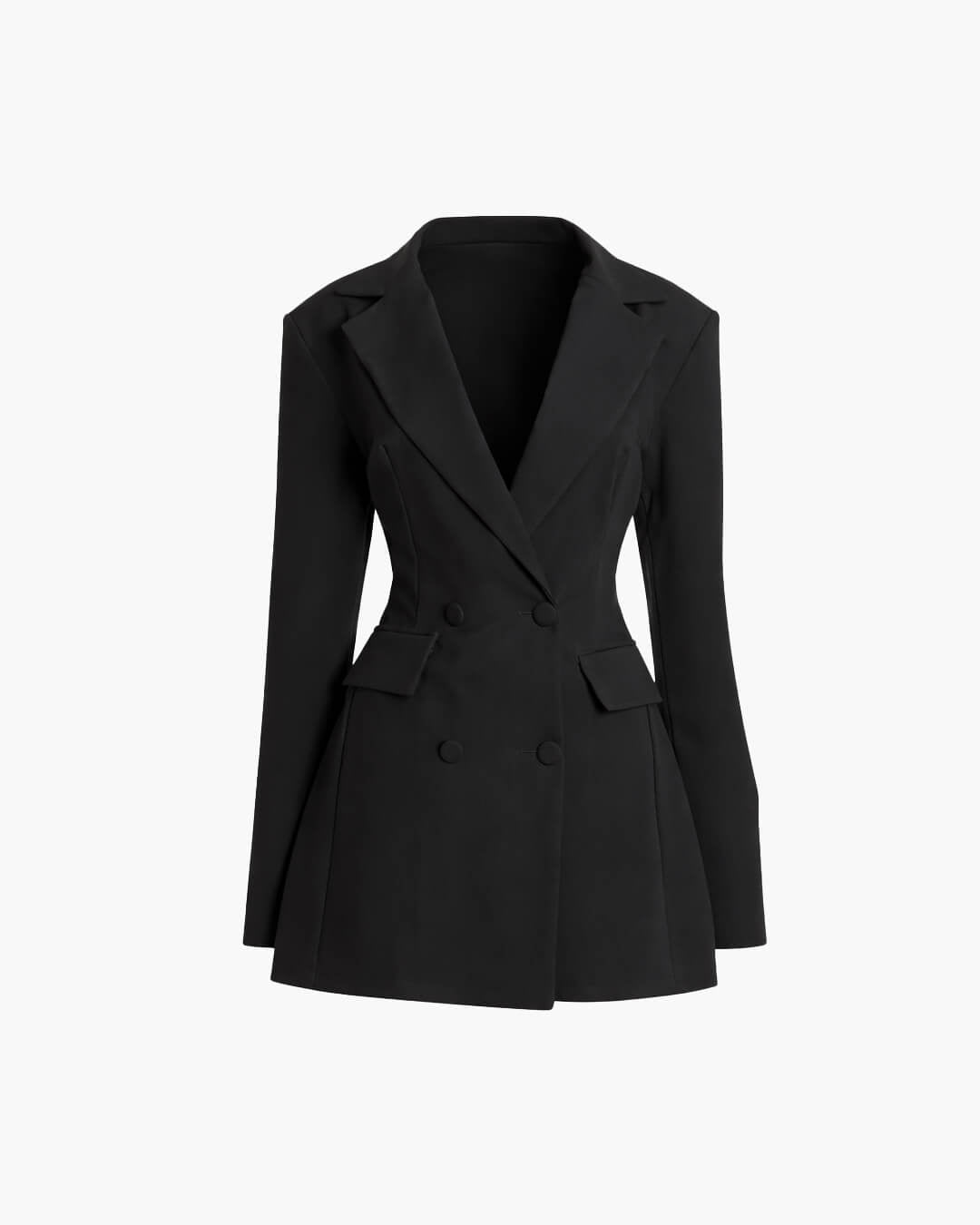 SOERA Mariana Double Breasted Mini Dress - Dresses - 1005010267424765-;Ha1770721238453068984 Black S