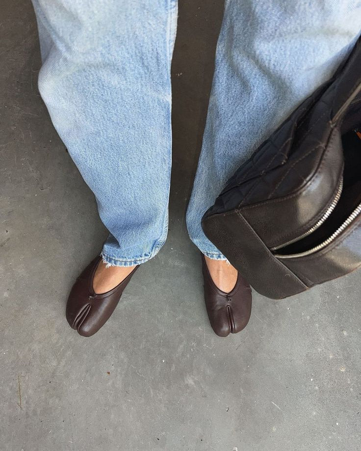 SOERA Elizabeth Split Toe Ballet Flats - Flats - 1005007476907322-;pr1770721238661364380 Brown 35