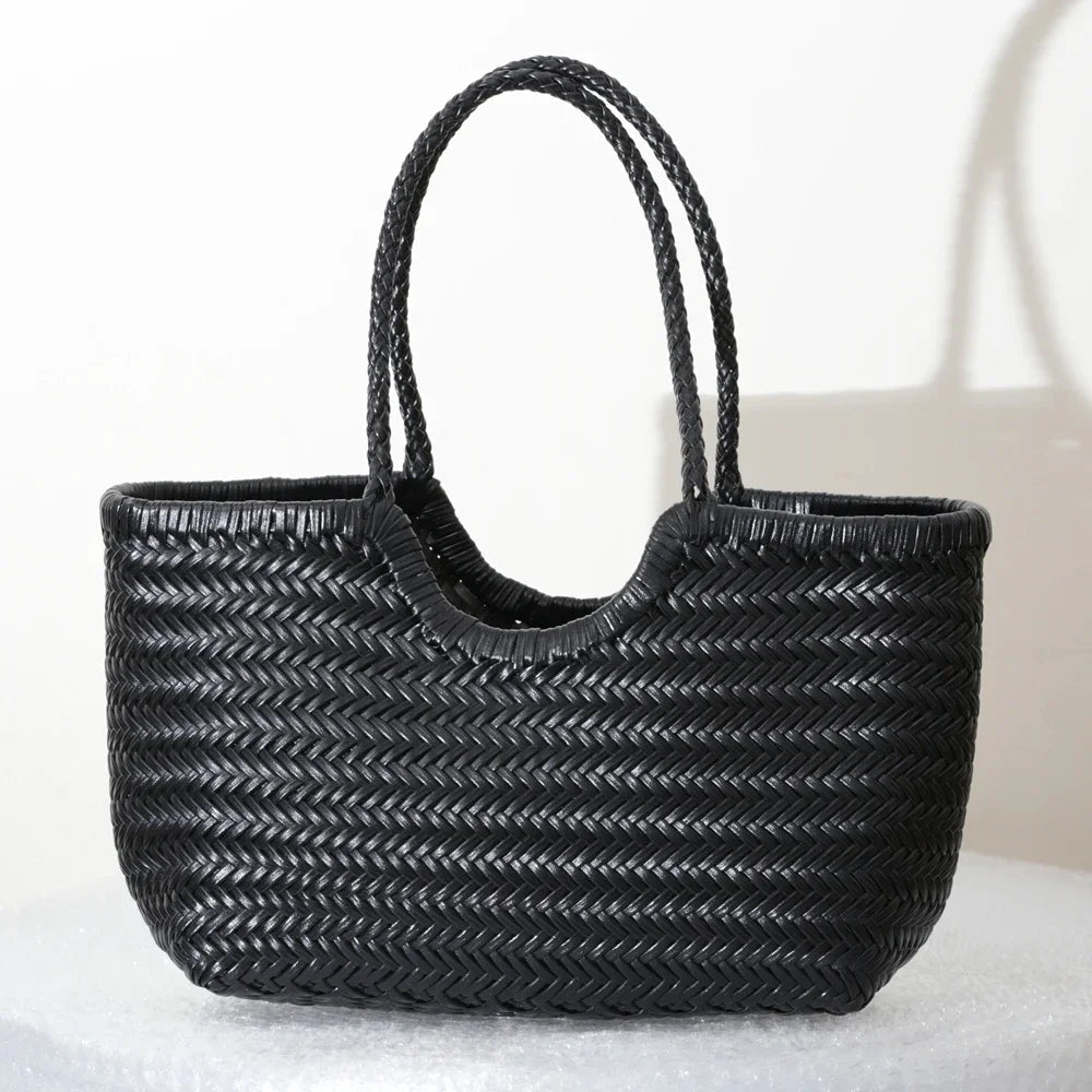 SOERA Beatrice Woven Tote Bag - Handbags -  Green Small