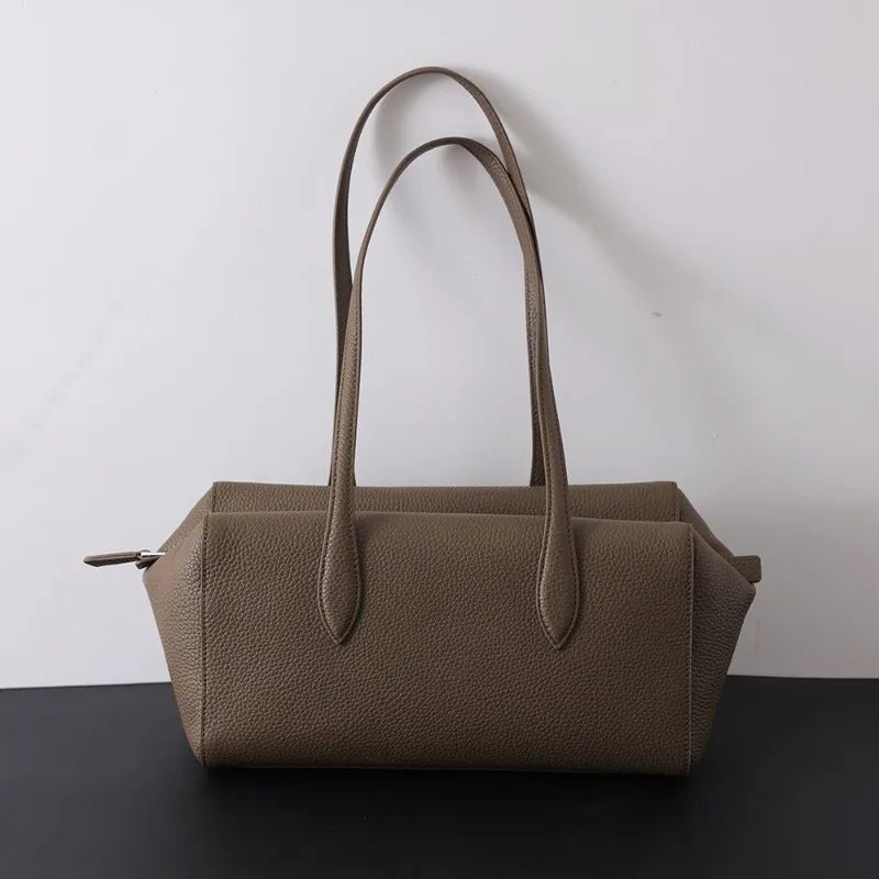 SOERA Elena Genuine Leather Tote Bag - Handbags -  Khaki 30