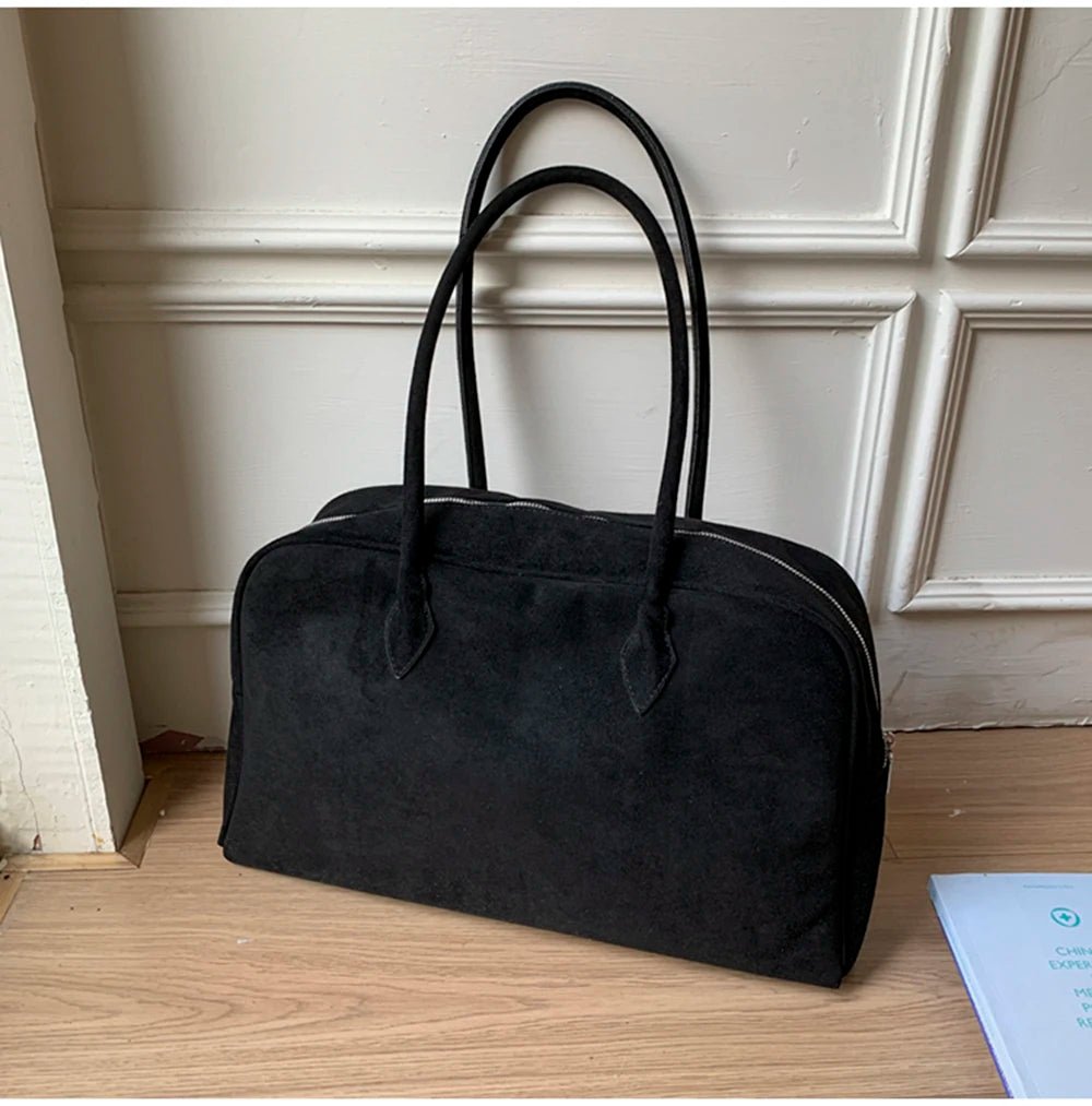 SOERA Jenny Suede Shoulder Bag - Handbags - 3256809656718091-;kU1757549905448032499 Black Regular