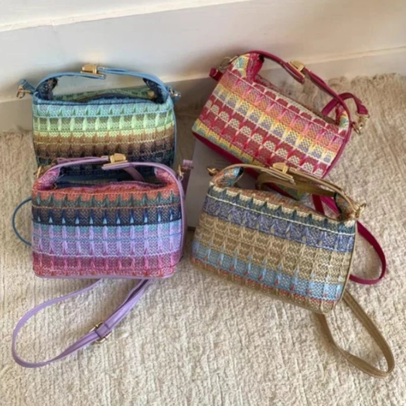 SOERA Raphaela Woven Raffia Sling Bag - Handbags - 1005009607229453-;hs1774869390937220219 Rose Red