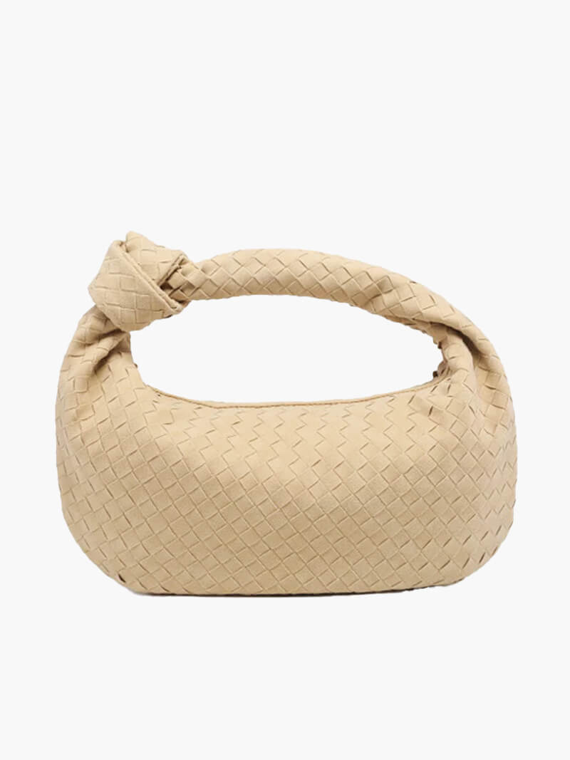 SOERA Woven bag medium suede - Handbags - DBAD2-WK285004 Beige