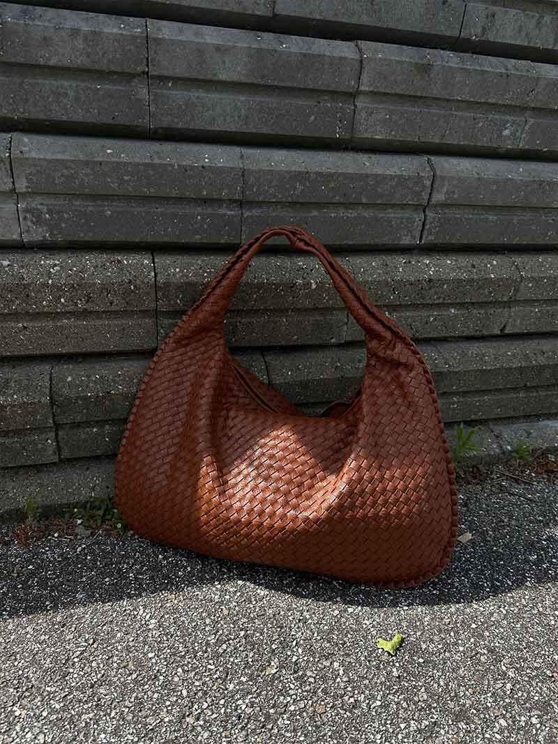SOERA Woven bag XL - Handbags - DBAD2-QL367007 darkbrown