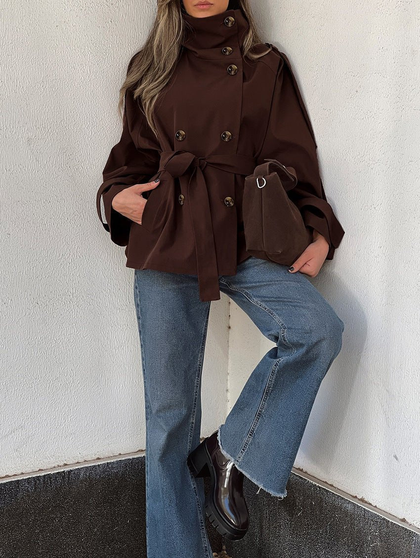 SOERA Aida Lace - up Cropped Trench Coat - Jackets - hX1770383550827466994 L