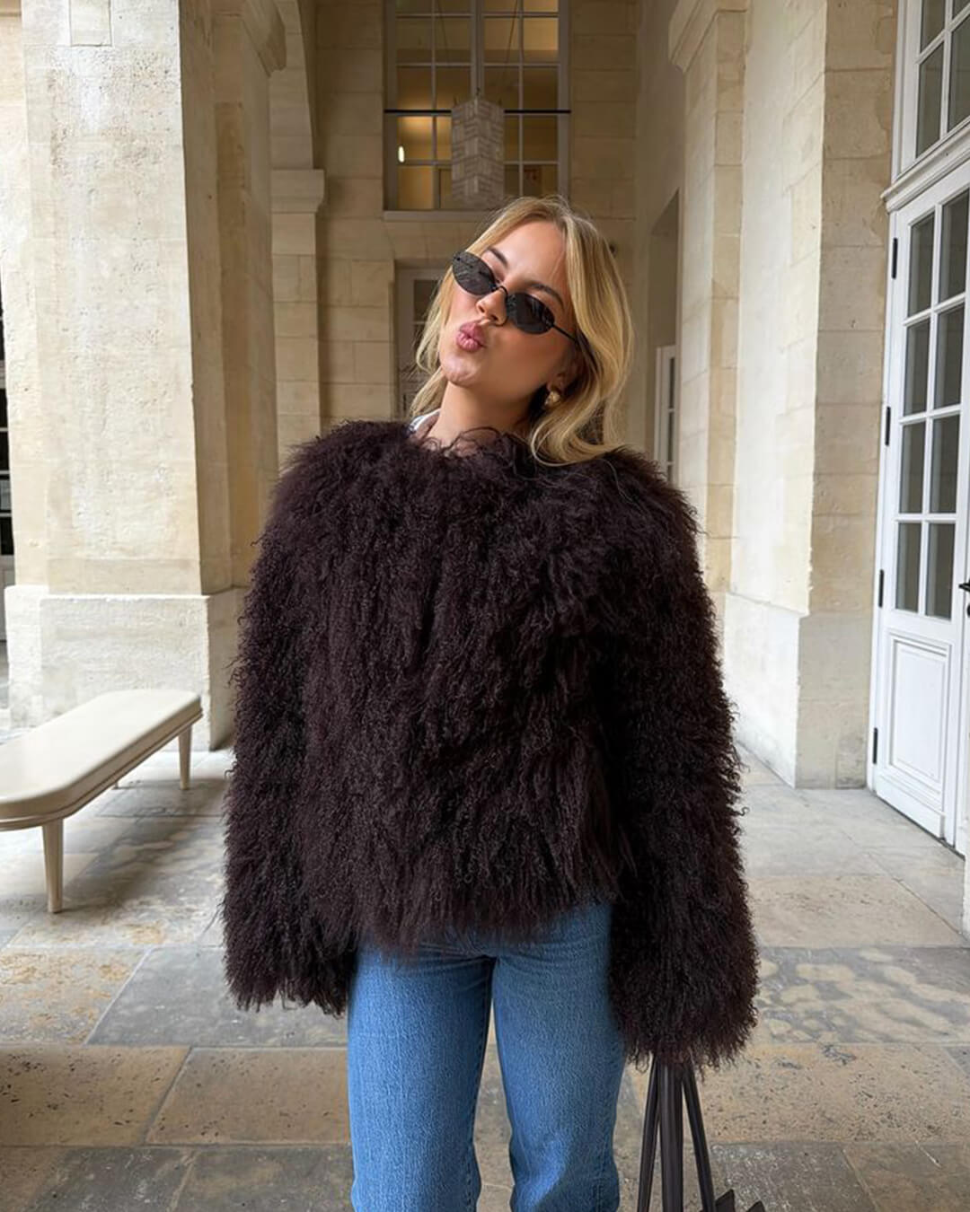 SOERA Elsie Fluffy Cropped Faux Fur Coat - Jackets - 3256808143910110-;YR1764703454482051024 Brown M