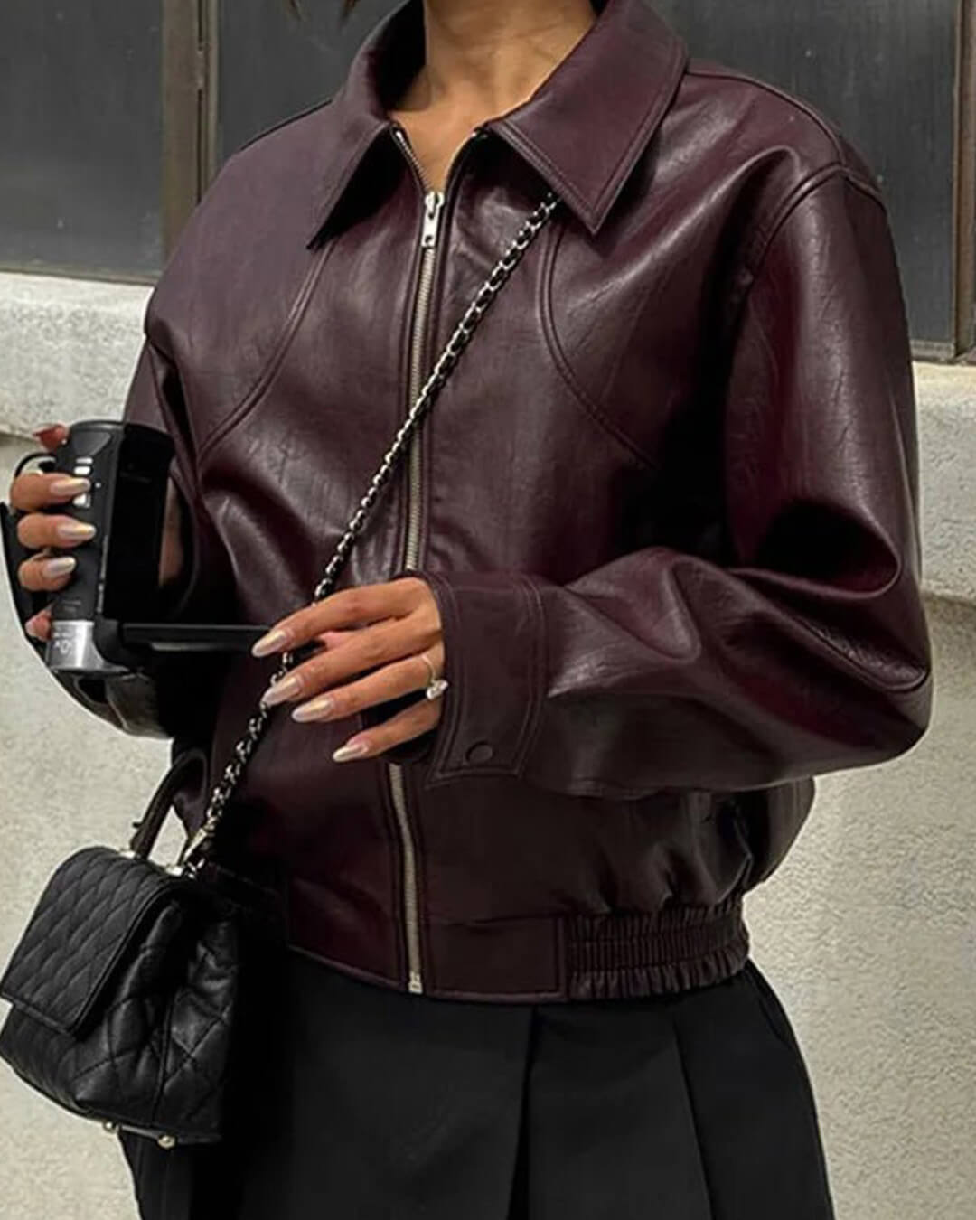 SOERA Erika Zip Up Leather Jacket - Jackets - RQ1770344797583800241 L