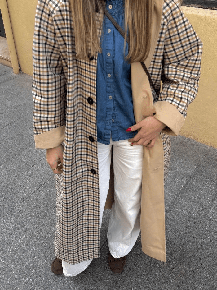 SOERA Florence Reversible Plaid Long Coat - Jackets - 1005011739912982-;DU1775445300151429454 S
