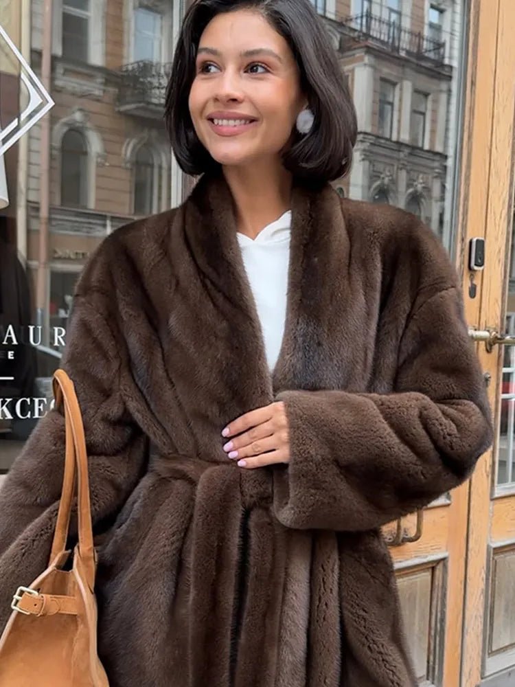 SOERA Hazel Belted Faux Fur Jacket - Jackets - 3256810152833140-;GH1765284569716361313 M Brown