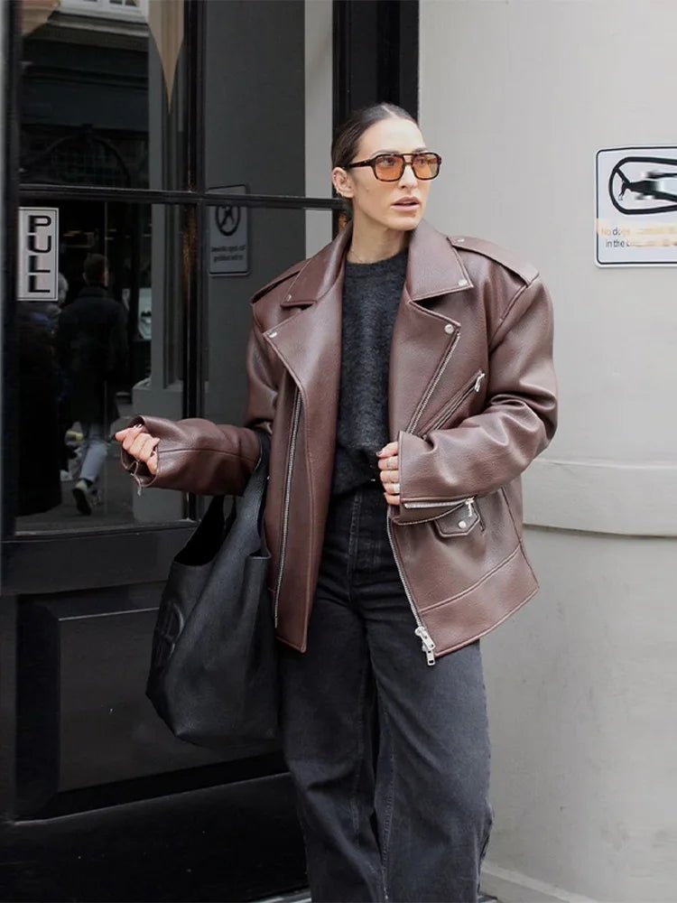 SOERA Jackie Zip - Up Lapel Jacket - Jackets -  Brown S