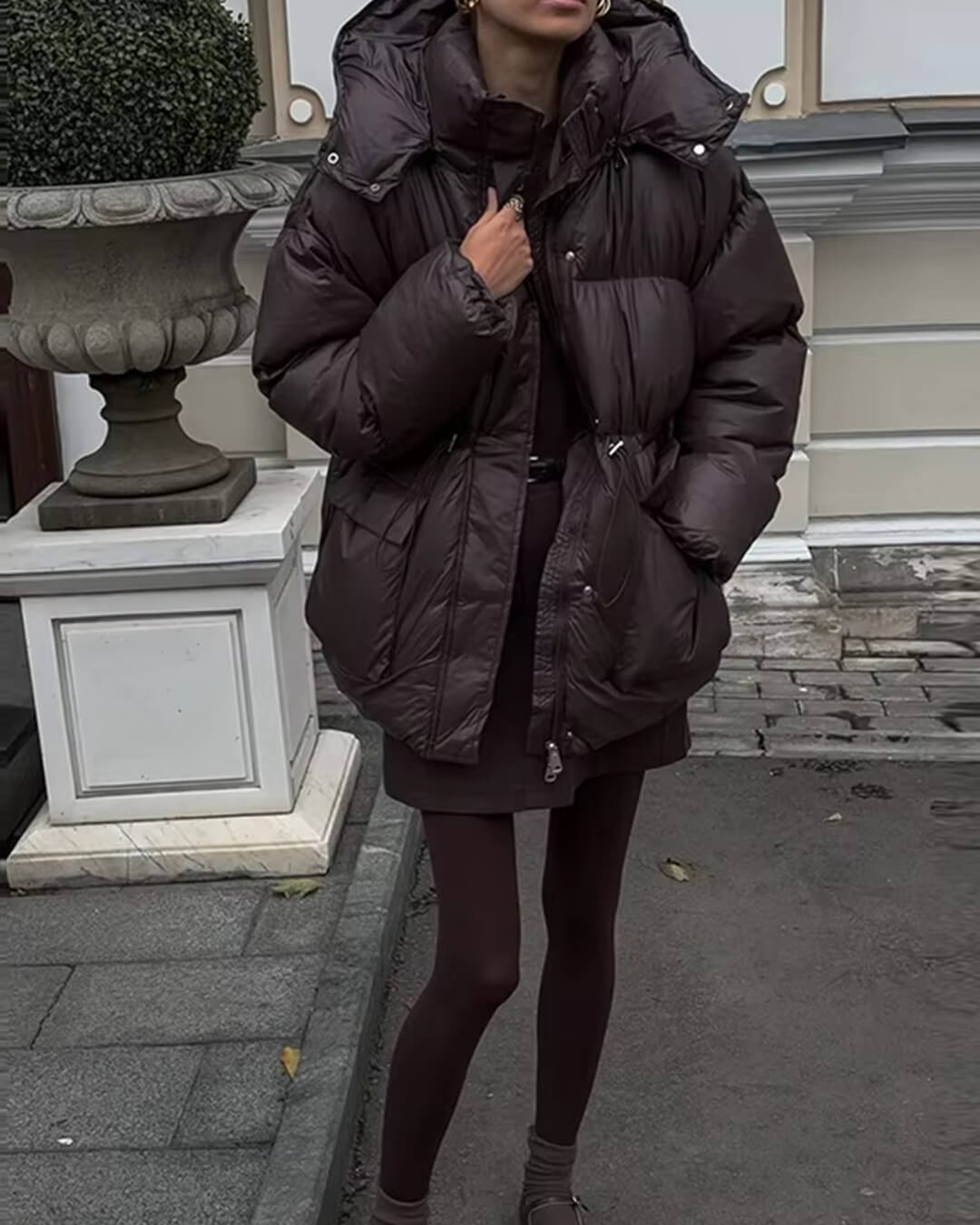 SOERA Jillian Glossy Puffer Jacket - Jackets -  Chocolate L