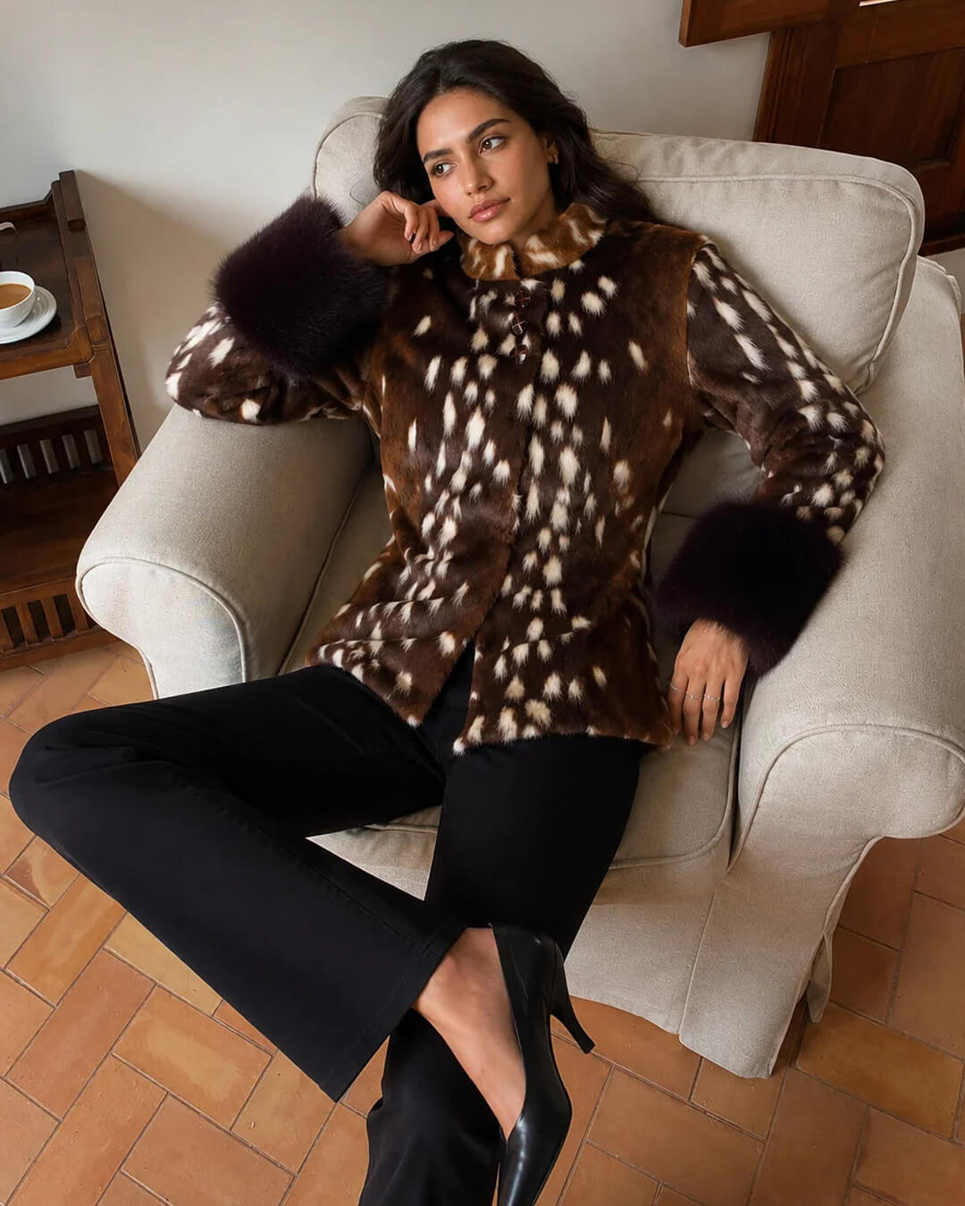 SOERA Julia Stand Collar Faux Fur Bambi Jacket - Jackets - SOERA-492931-PIC-M-16899 M