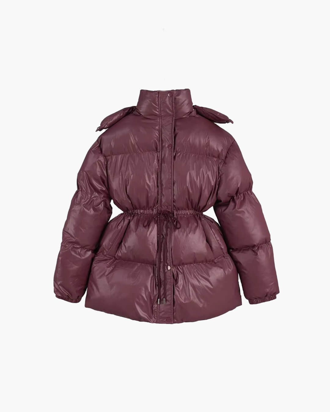 SOERA Lorie Drawstring Hooded Puffer Coat - Jackets - 1005010026834237-;LB1761217546552897709 Burgundy S