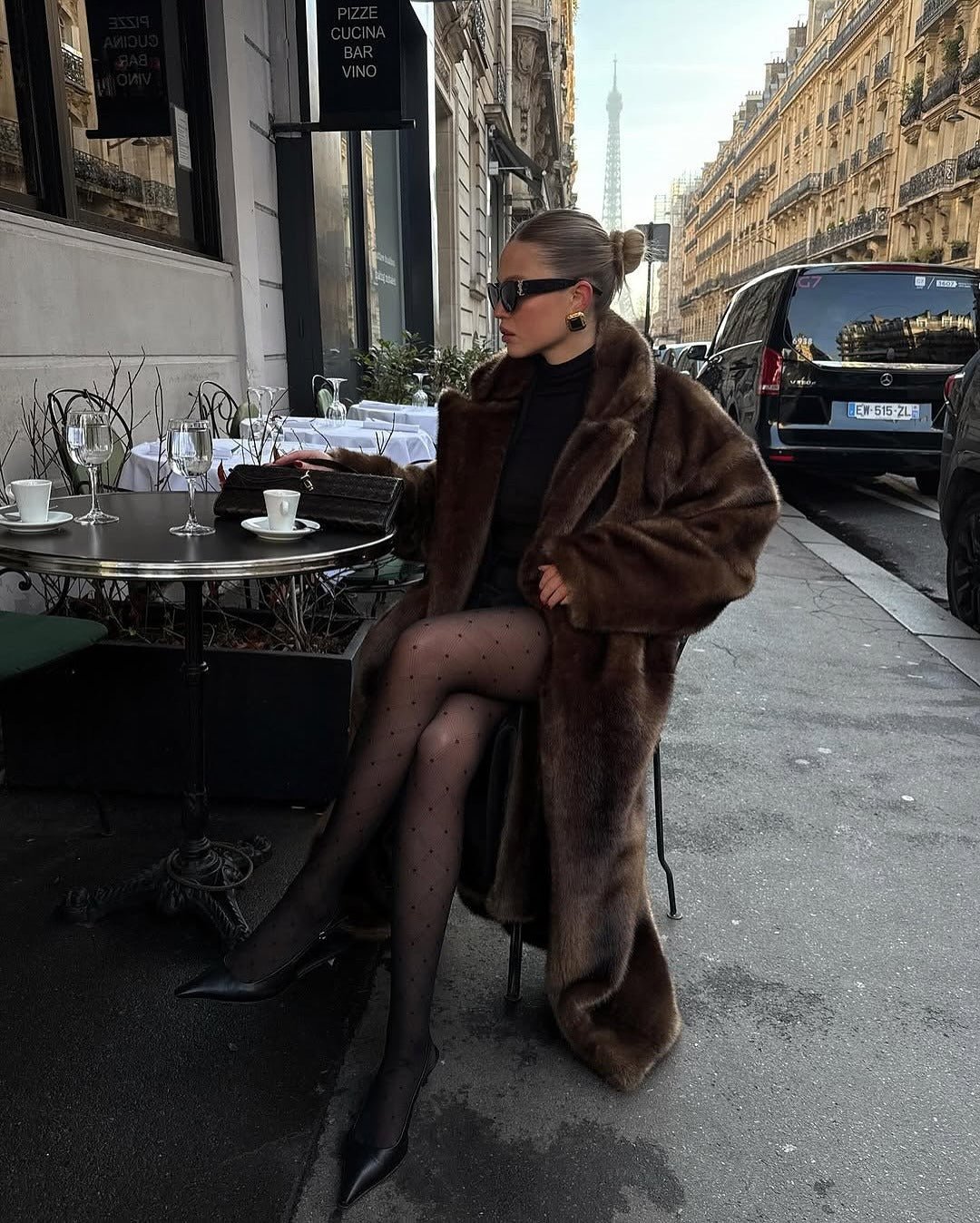 SOERA Lucie Faux Fur Maxi Coat - Jackets - bH1764442362180231041 L