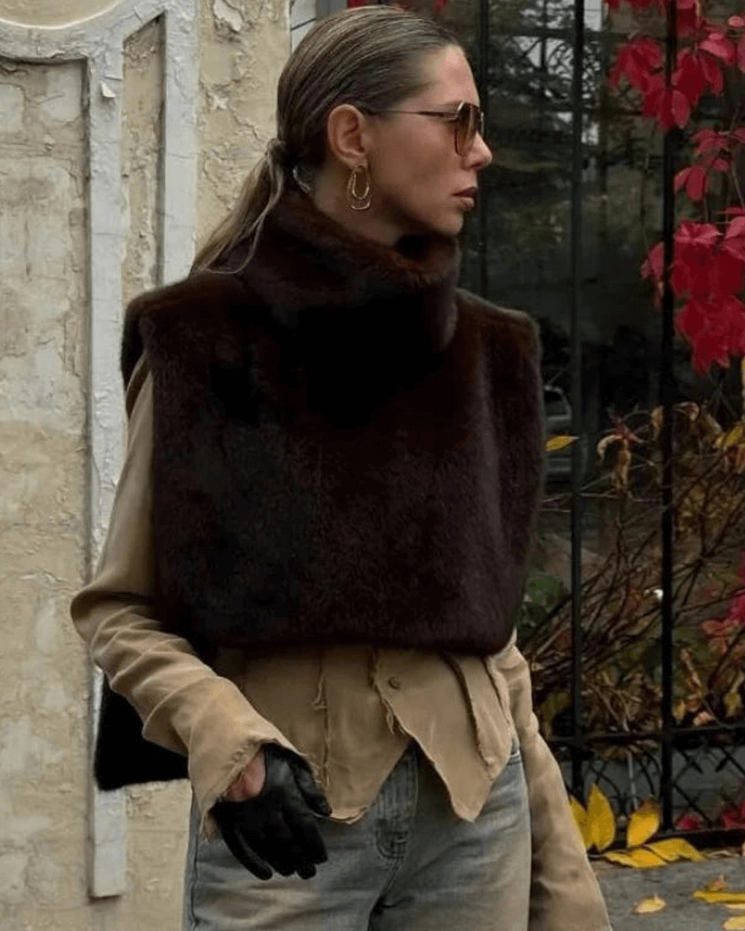 SOERA Rina Faux Fur Turtleneck Vest - Jackets - pq1765714530914727109 Brown