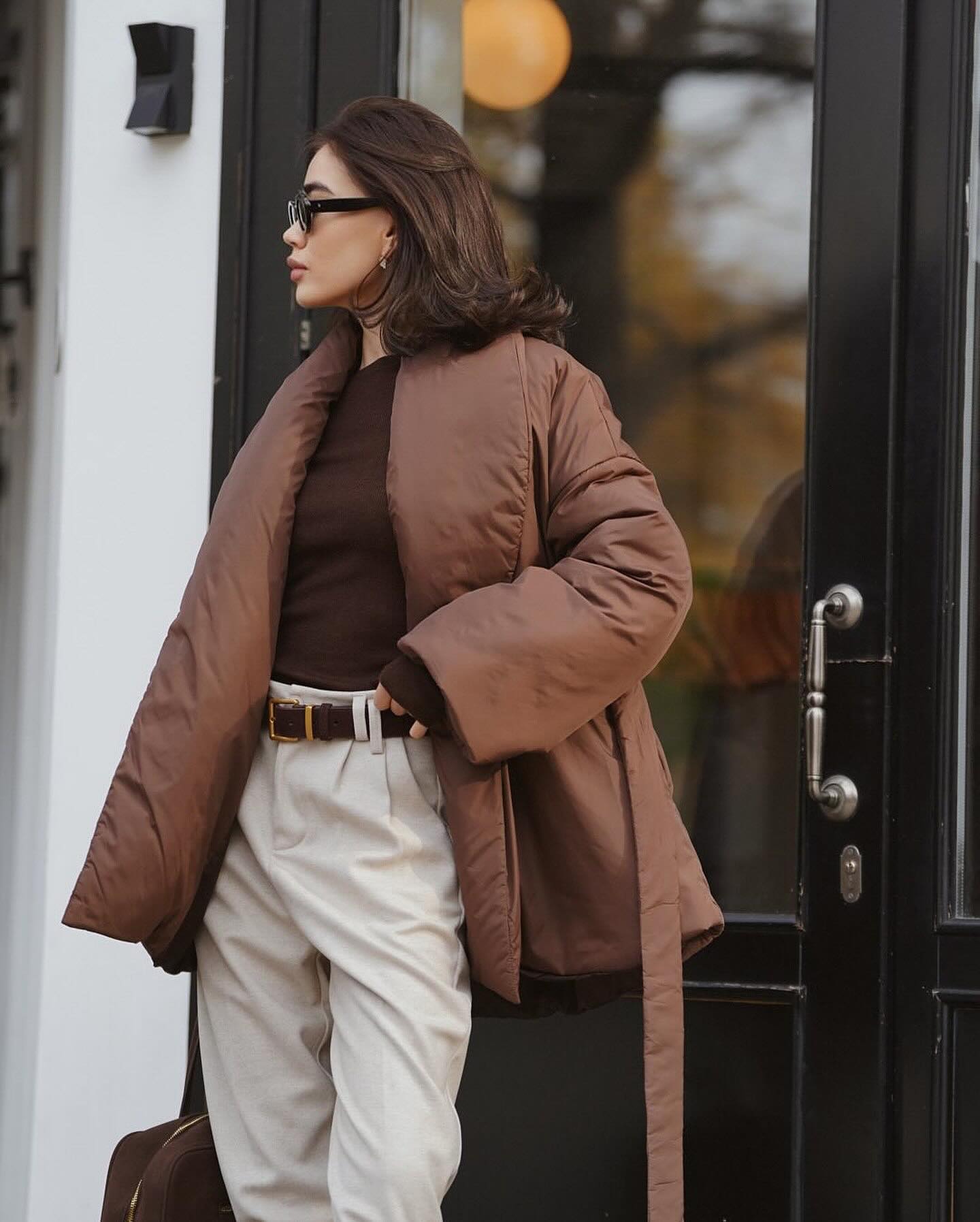 SOERA Sally Tie - Belt Coat - Jackets - EP1762772375815401433 Creamy White S