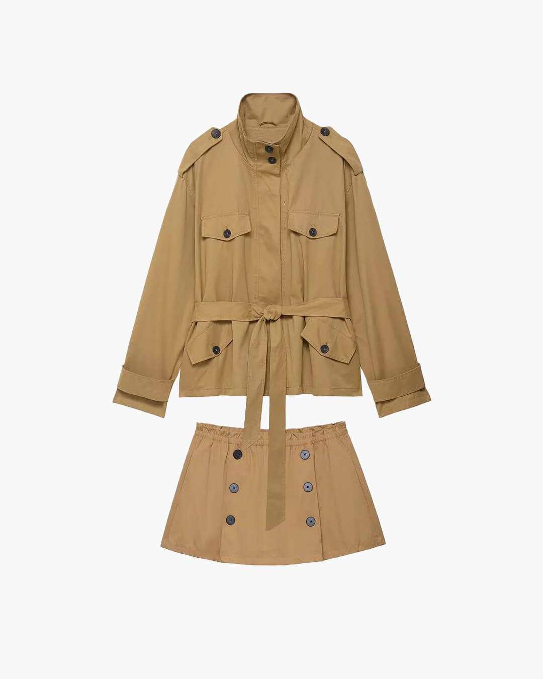 SOERA Ellie High Collar Belted Jacket & Skort Set - Matching Sets - SOERA-140035-TOP-XS-08899 Jacket XS