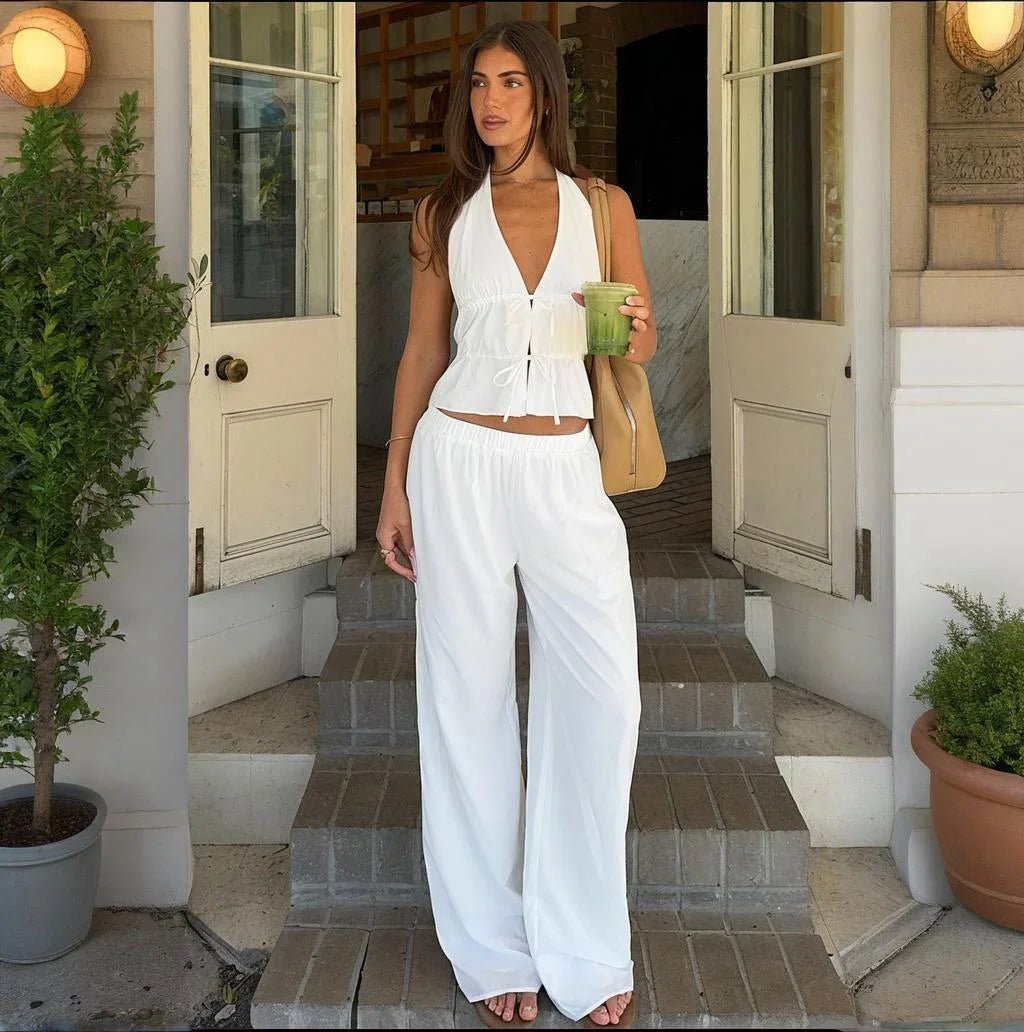 SOERA Renata Halter Cotton Two-Piece Set - Matching Sets -  White S