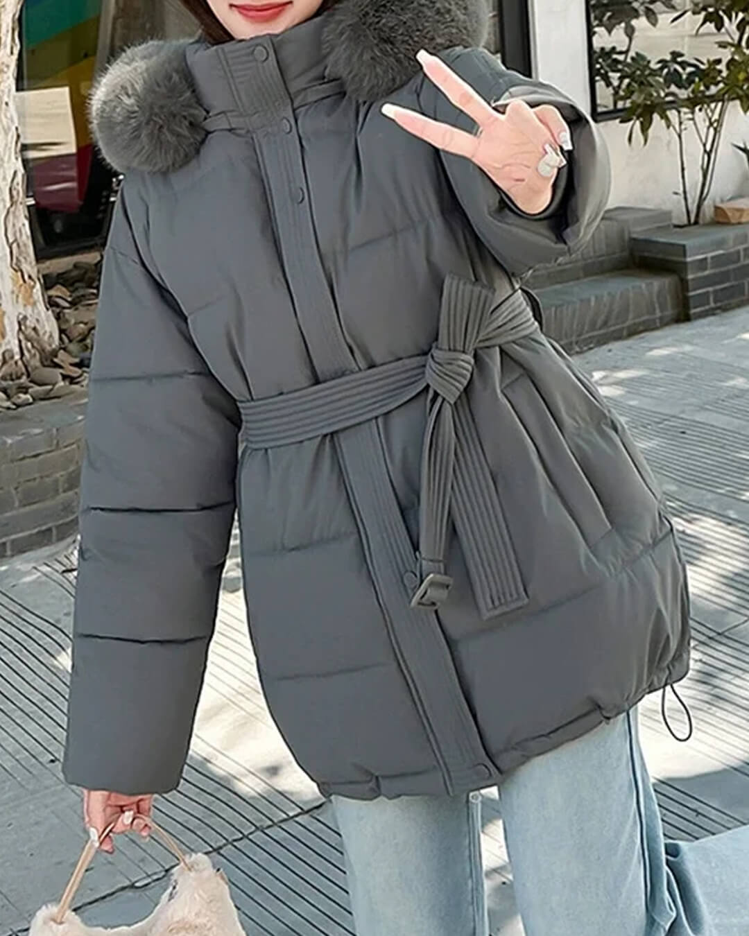 Myrtle Faux Fur Collar Coat