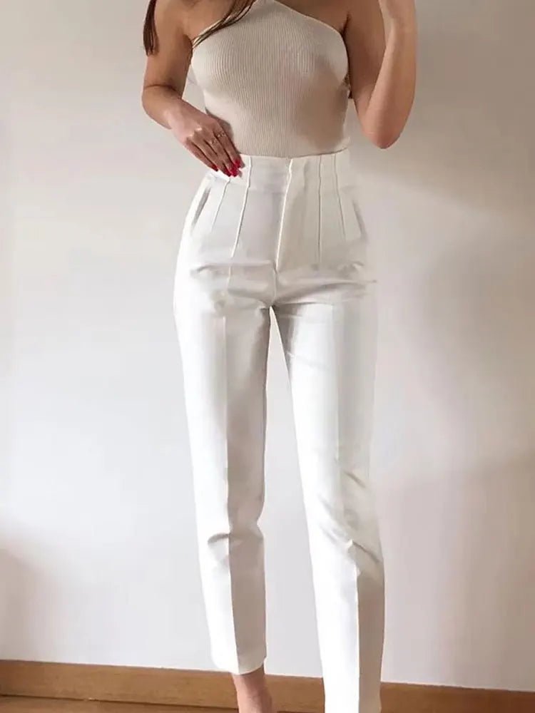 SOERA Sofia High Waist Pencil Pants - Pants -  Cream XS