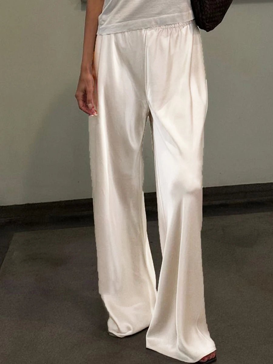 SOERA Wendy Wide Leg Satin Trousers - Pants - 3256808273823050-;EV1763832189655865045 Black S