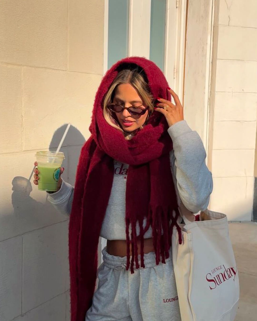 SOERA Tanya Tasseled Winter Scarf - Scarf - 1005009466241802-;Mh1764703454509934980 Burgundy