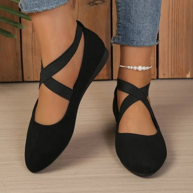 SOERA Anais Pointed Toe Cross-Strap Ballet Flats - Shoes -  36