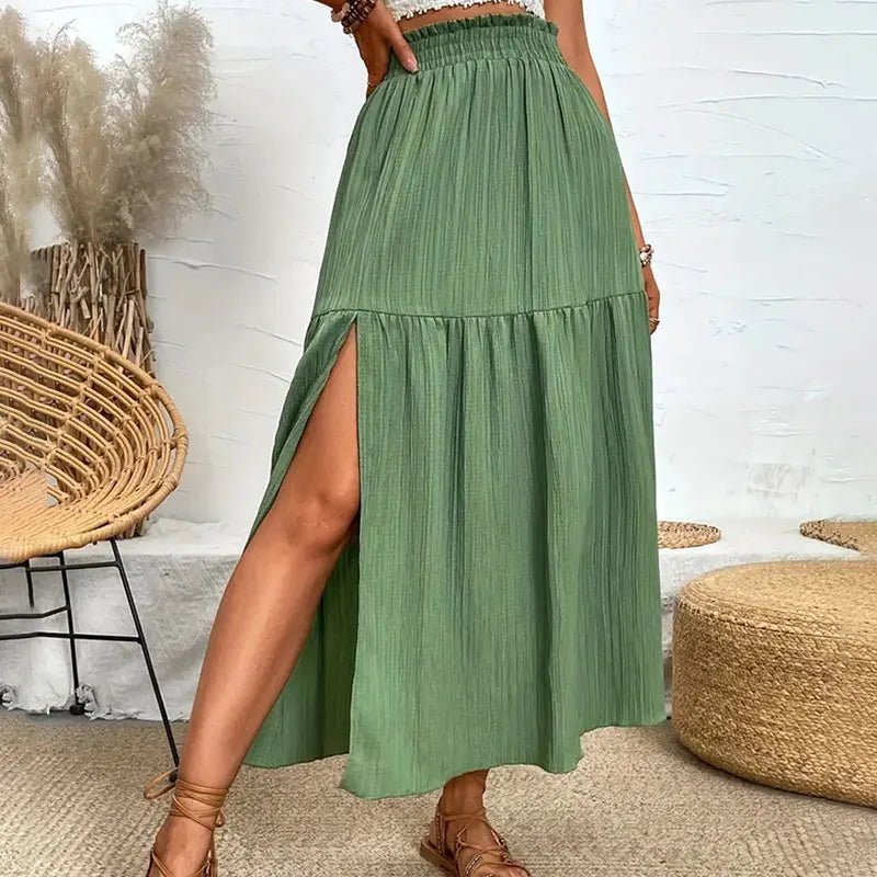 SOERA Maia Bohemian Midi Ruffle Skirt - Skirts -  Black S
