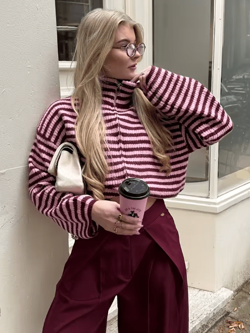 SOERA Simona Knit Zip Sweater - Sweaters & Cardigans - 1005009362328605-;um1775063642839917362 Red M