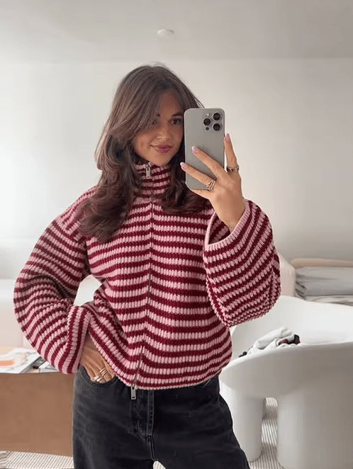 SOERA Simona Knit Zip Sweater - Sweaters & Cardigans - 1005009362328605-;um1775063642839917362 Red M