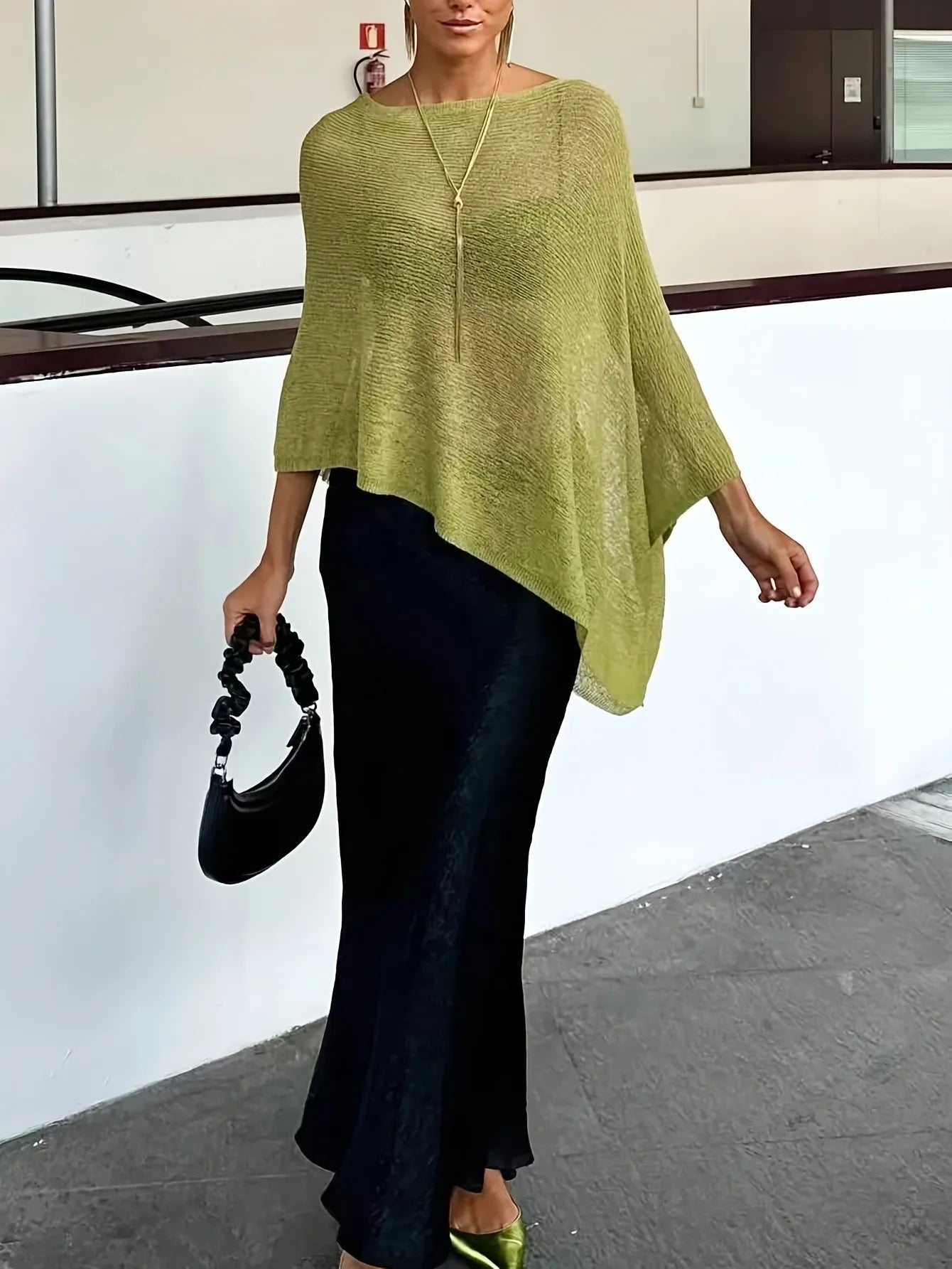 SOERA Celeste Batwing Knitted Shawl Top - Top -  Olive M