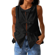 Bianca Bow-Tie Peplum Tank Top