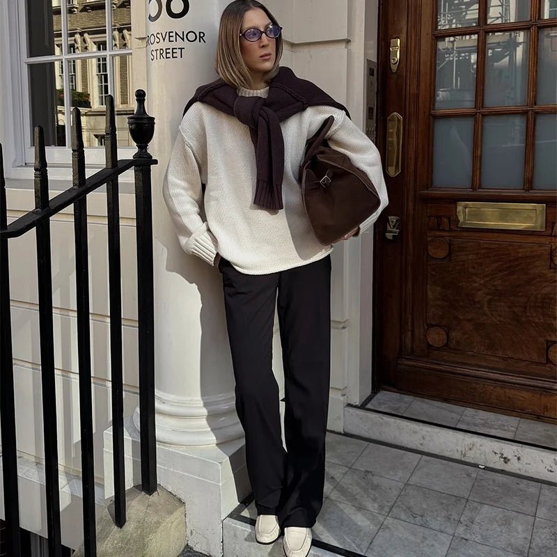 SOERA Joyce Loose Knitted Pullover - Tops - 3256810036257968-;Gx1763625122777496413 White One Size