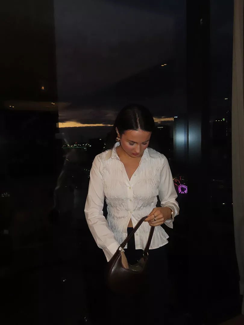 SOERA Natasha Long Sleeve Ruched Top - Tops - 1005010048738328-;Fs1775063643547467400 White XL