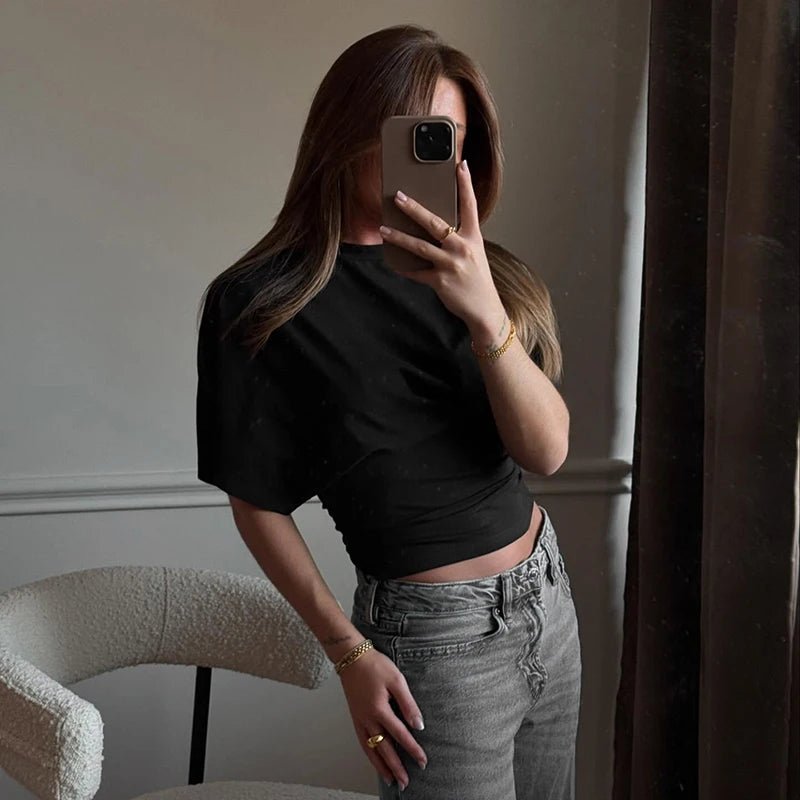 SOERA Sheila Slim Waist Loose Top - Tops - 1005008654281017-;VN1762998398971747637 Black XS