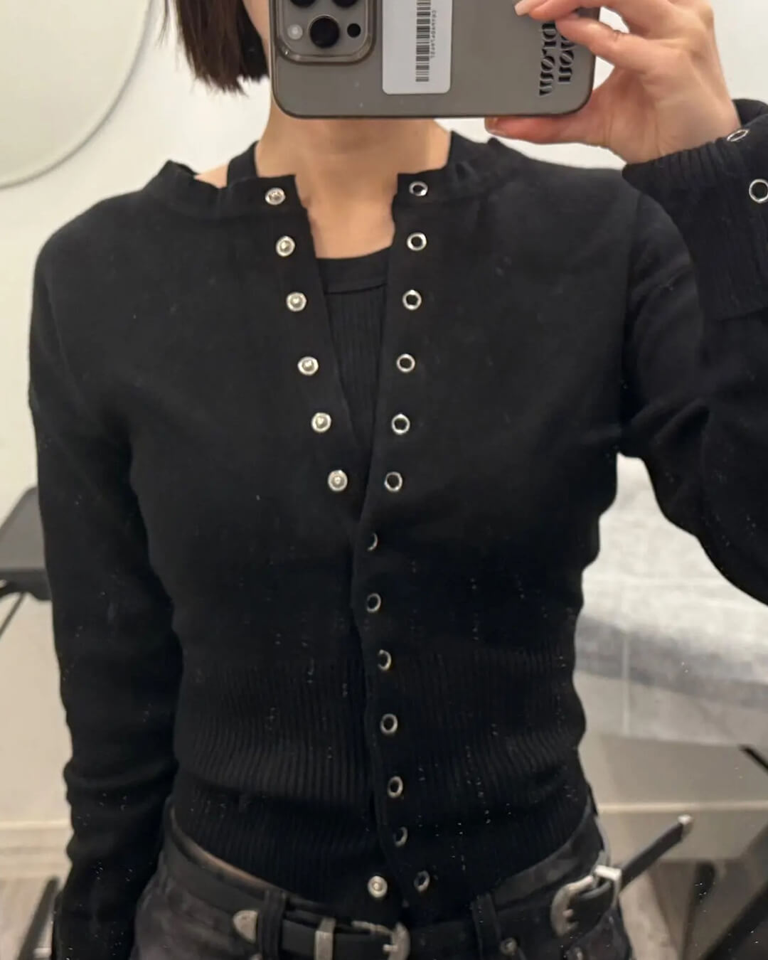 SOERA Shelly Snap Button Knit Cardigan - Tops - 1005008470676796-;SL1761640573848315880 Black S