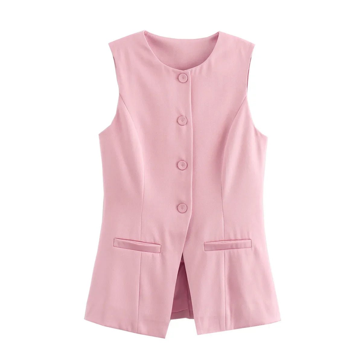 SOERA Priya Button-Up Vest Top - Vest -  Green XS