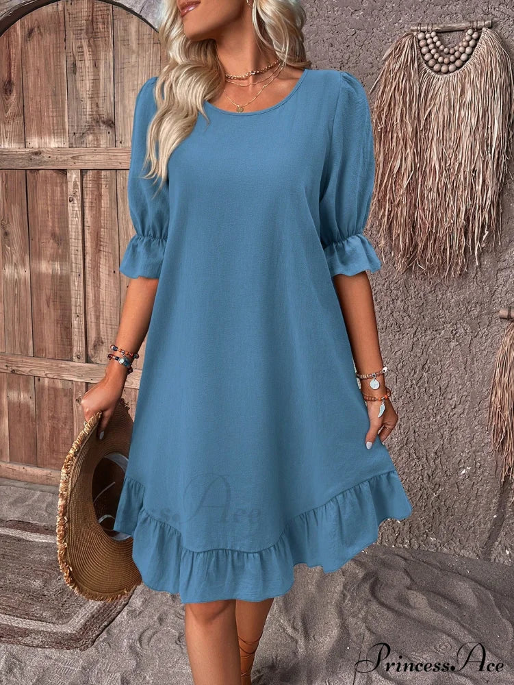 Celeste Ruffle Hem Smock Dress